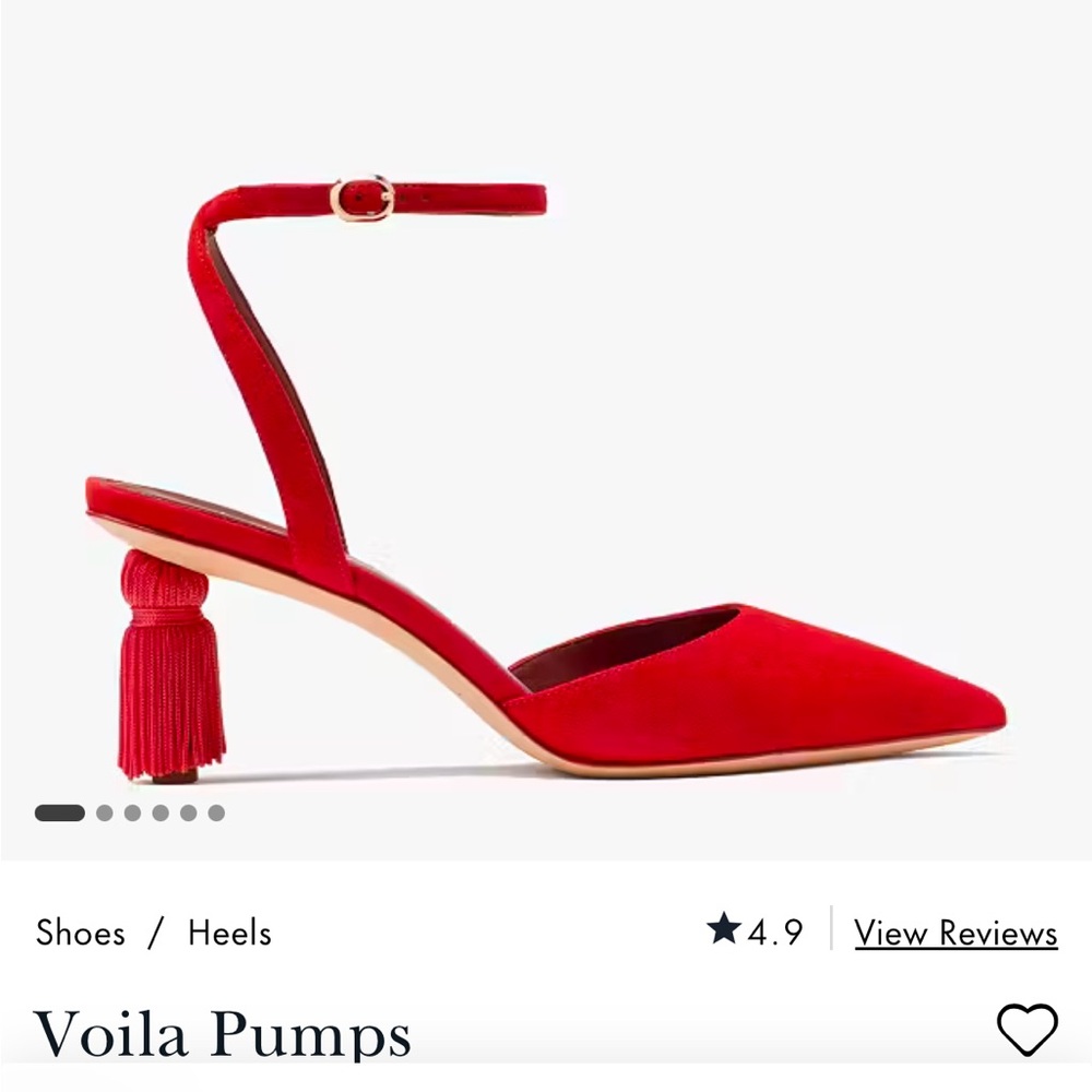 Kate Spade New York red suede pumps with tassel heel size 8